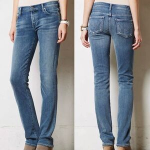 Citizens of Humanity Ava Low Rise Straight Full Length Blue Denim Jeans